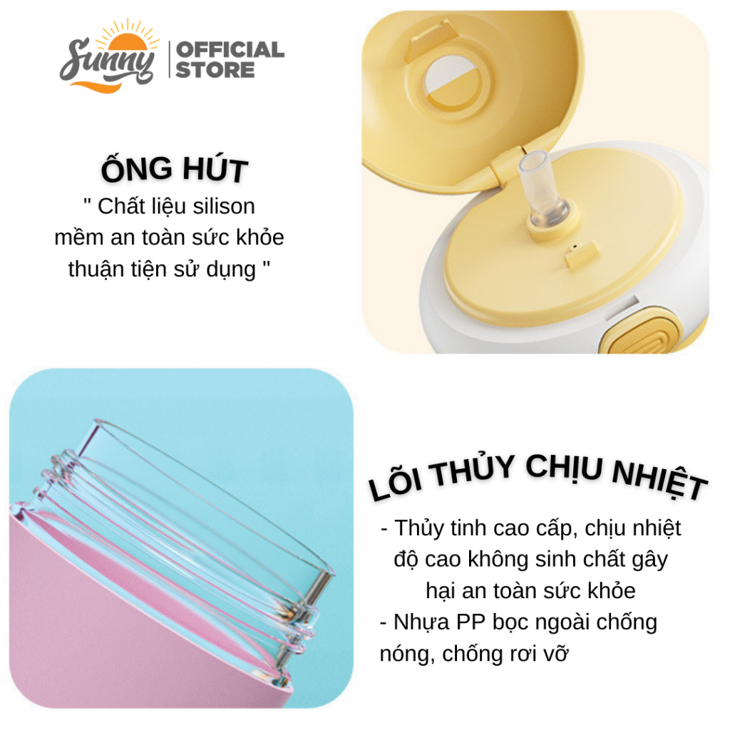 Bình nư�c thủy tinh b�c nhựa giữ nhi�t có �ng hút dây �e... (6)