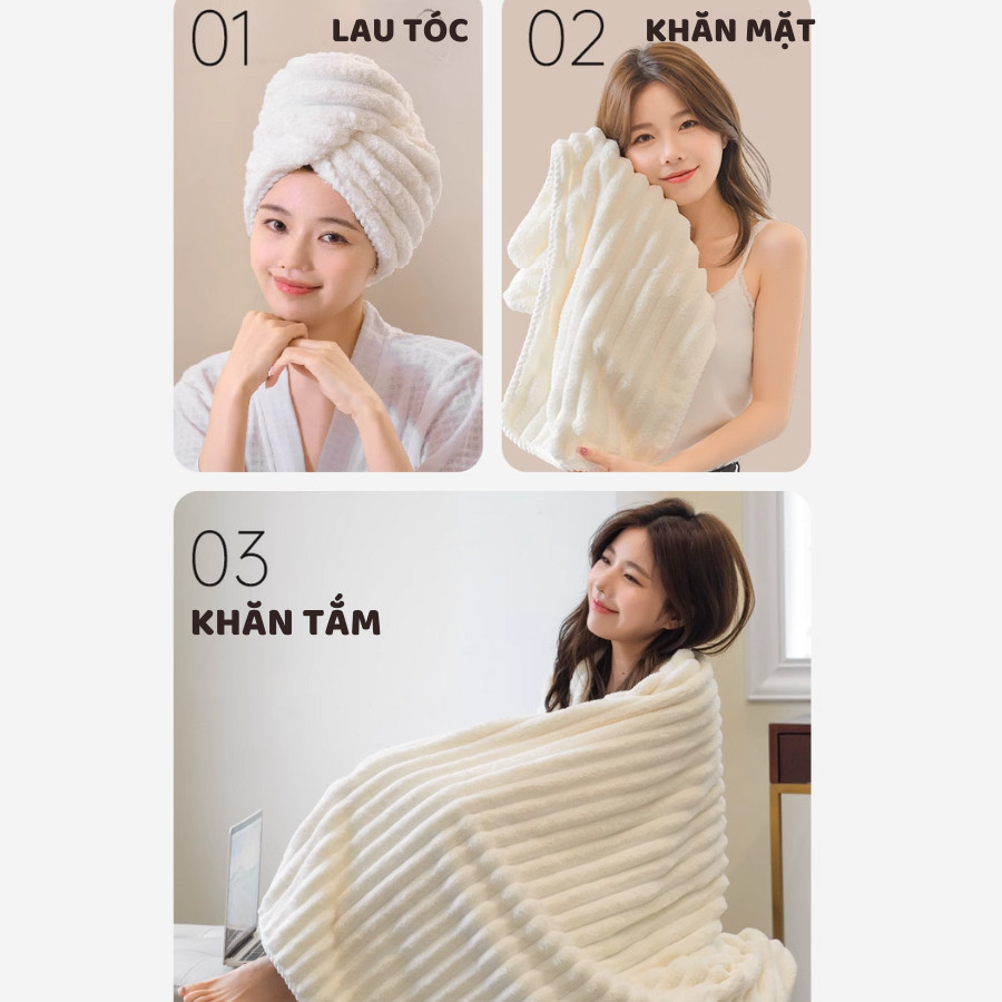 [H�NG LO� I 1] Kh�n Tắm Siêu Thấm Hút D� i 1M4 Sợi Microf... (6)