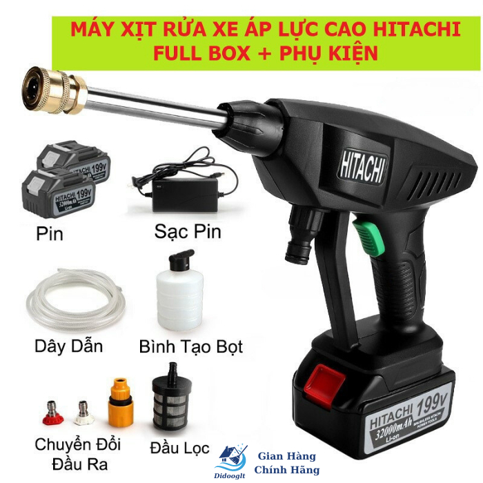 Máy rửa xe Cầm Tay  2 Pin 10 Cell 199V (6)