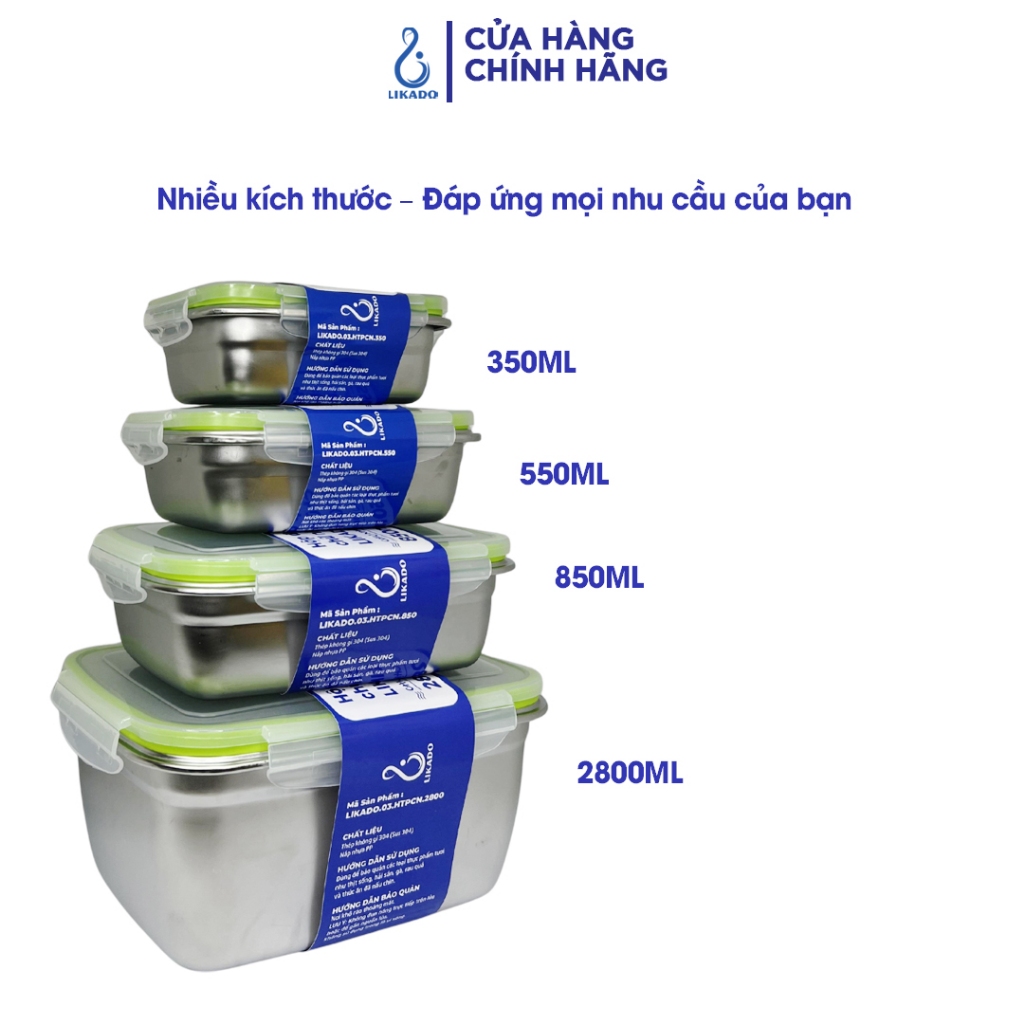 H�p thực phẩm chữ nhật Likado inox 304 dung tích (6)