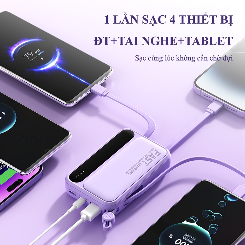 Sạc dự phòng 20000mah có tích hợp 4 cáp sạc nhanh màn hìn... (6)