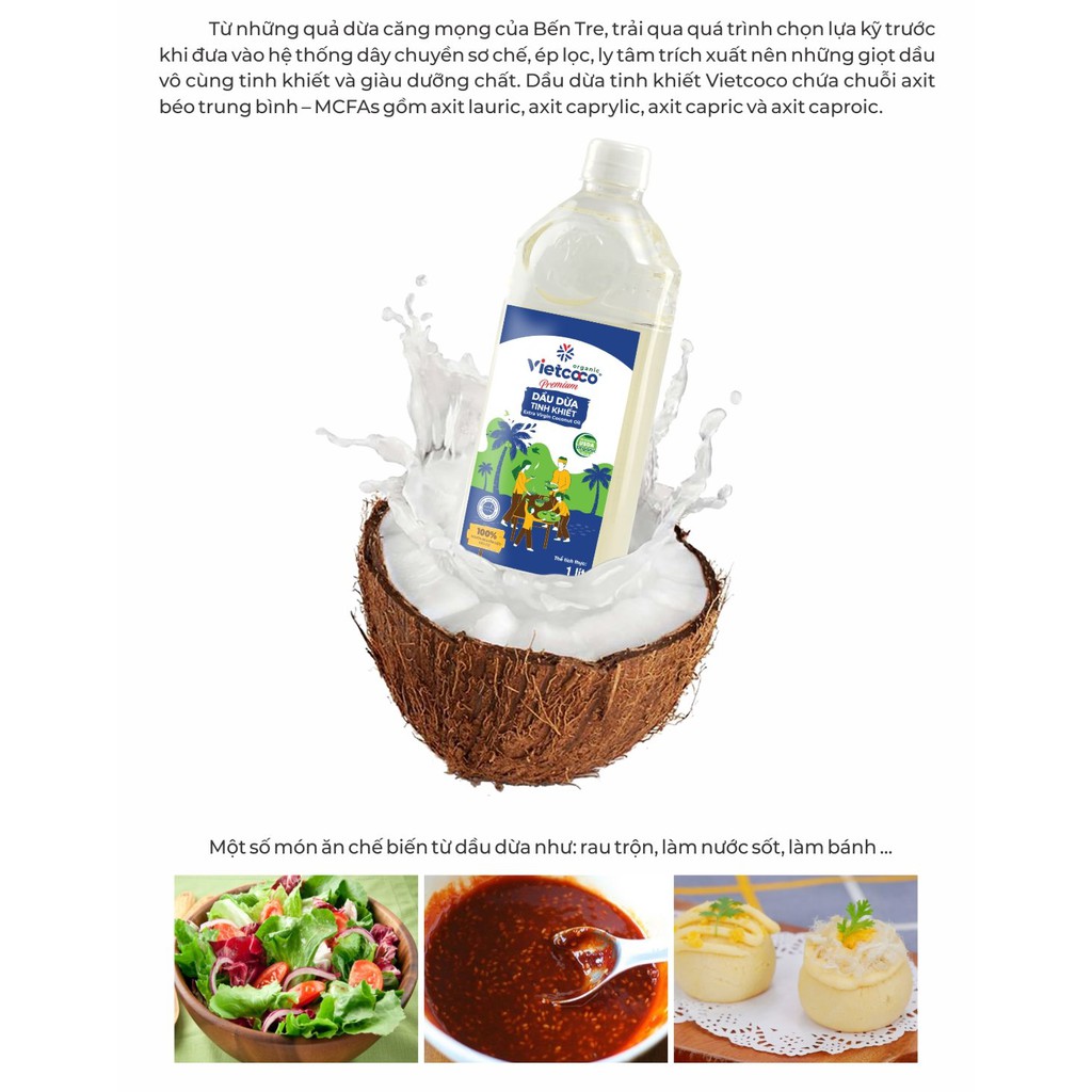 Dầu dừa tinh khiết Organic VIETCOCO chai PET (6)