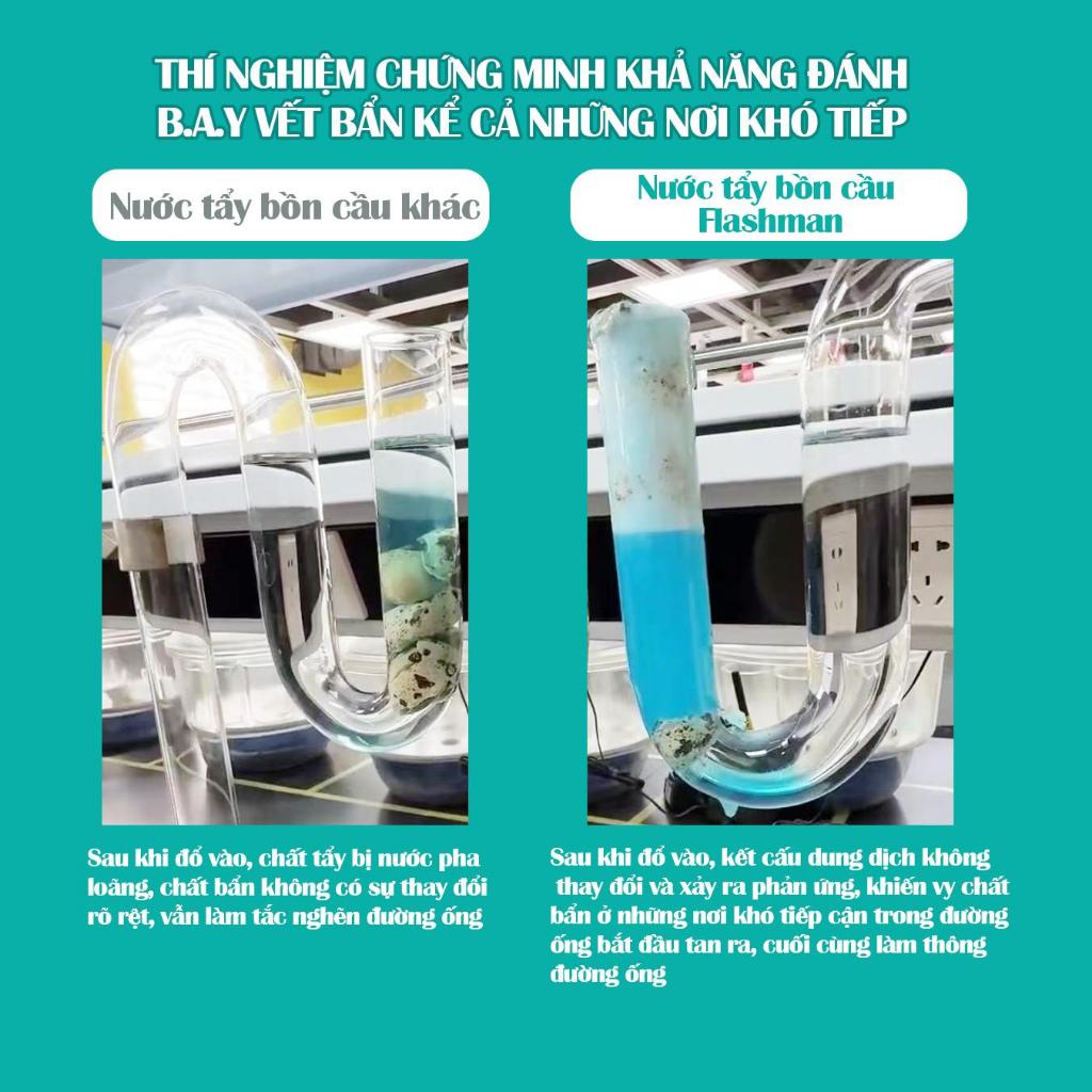 [COMBO 3 CHAI] Nước Tẩy Bồn Cầu Flashman 500g (6)