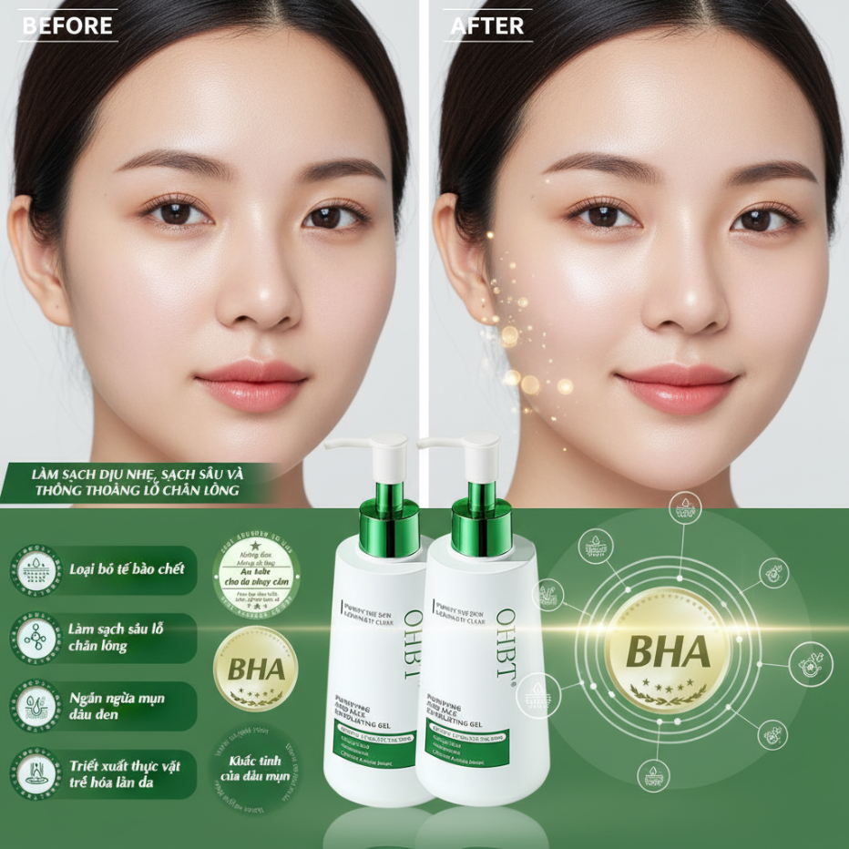Gel Tẩy Tế Bào Chết Da Mặt OHBT Purifying & Face Exfoliat... (6)