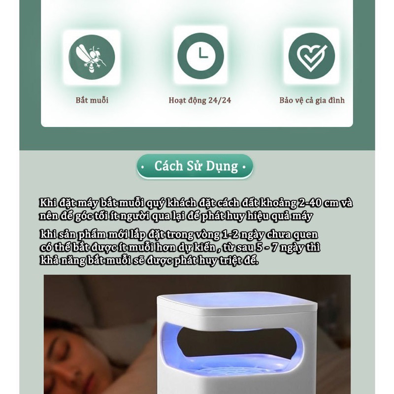 Đèn Bắt Muỗi USB Kiêm Đèn Ngủ An Toàn (6)