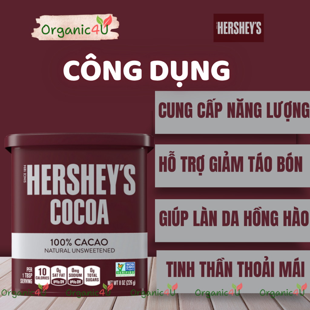 Bột Cacao Không Đường HERSHEY'S Cocoa Natural Unsweetened... (6)