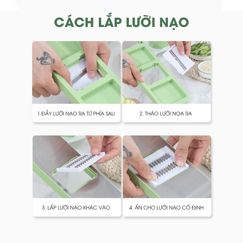 Bộ Nạo Rau Củ Quả 6 Lưỡi Dao Inox 304 Không Gỉ (6)