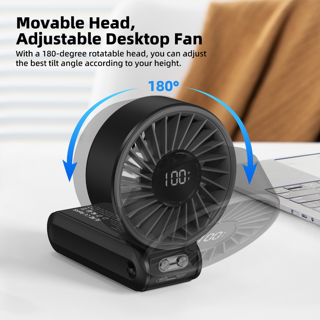Quạt gấp 180° im lặng GOOJODOQ siêu gió �i�u ch�nh 100 cấ... (6)