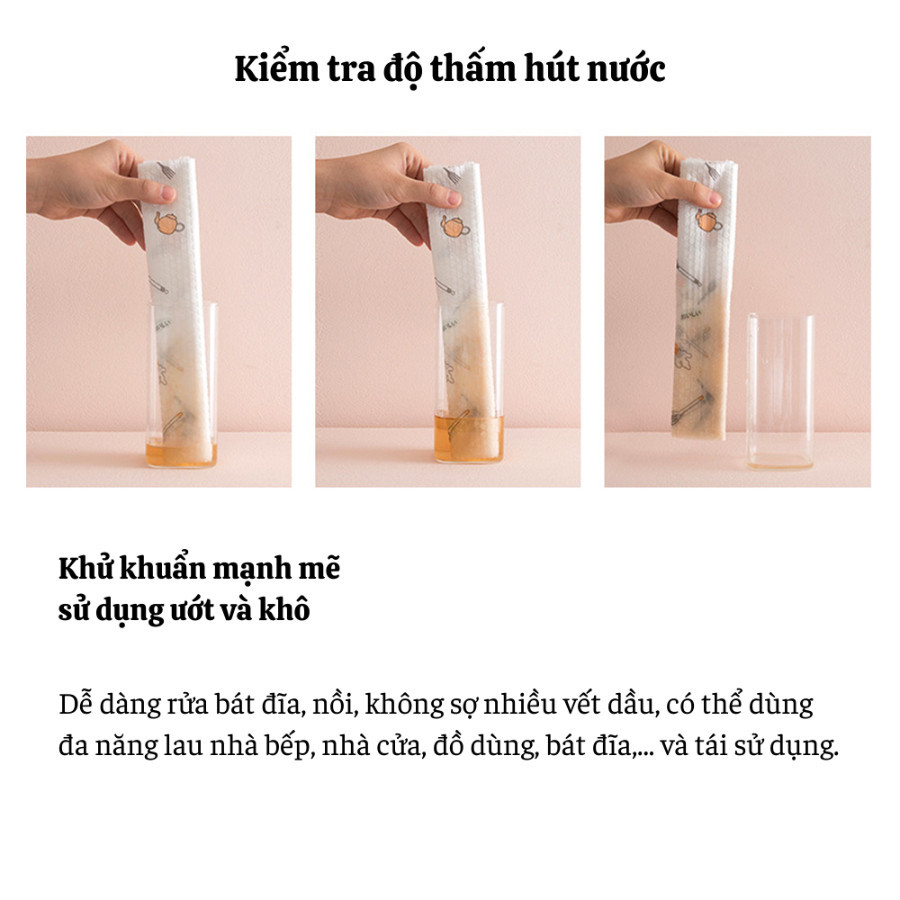[CUỘN TO] Cuộn 200 Khăn Giấy Vải Lau Đa Năng (6)