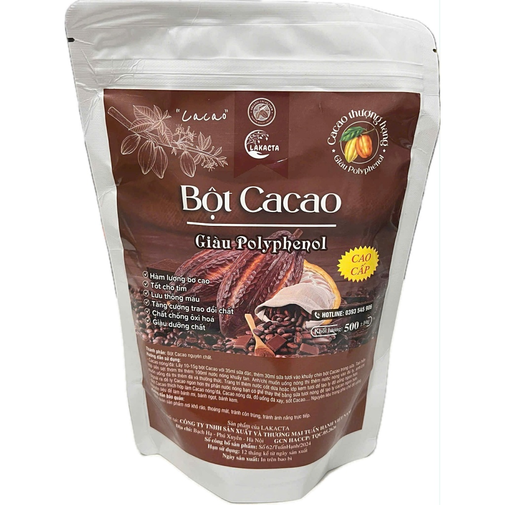 Bột CACAO LAKACTA  NGUYÊN CHẤT KHÔNG ĐƯỜNG THƠM NGON ĐẬM ĐÀ (6)