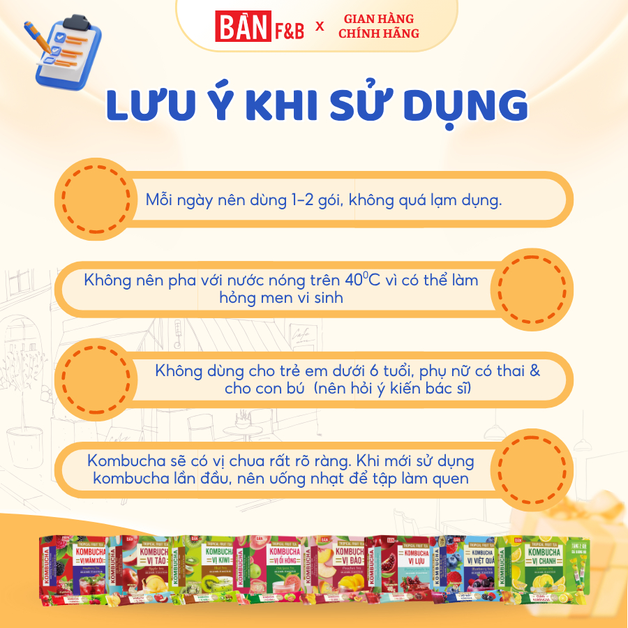 [TẶNG BÌNH] Combo Trà Kombucha Mix Vị Giàu Lợi Khuẩn (6)