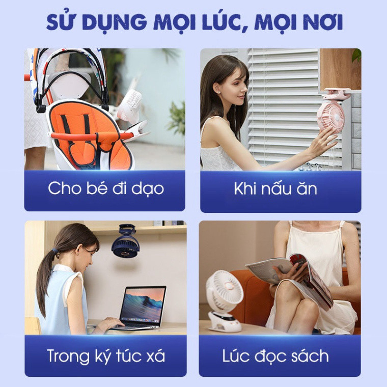 Quạt Mini Tích Hợp Đèn Ngủ Cao Cấp (6)