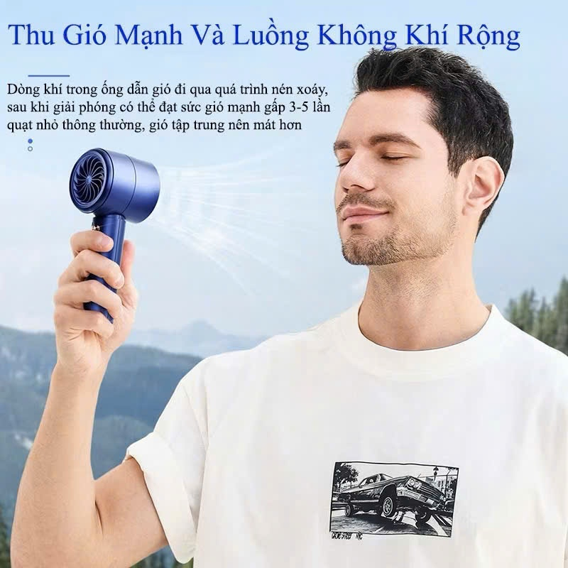 Quạt mini cầm tay M2 5000mAh di ��ng có th� sạc gió mạnh ... (6)