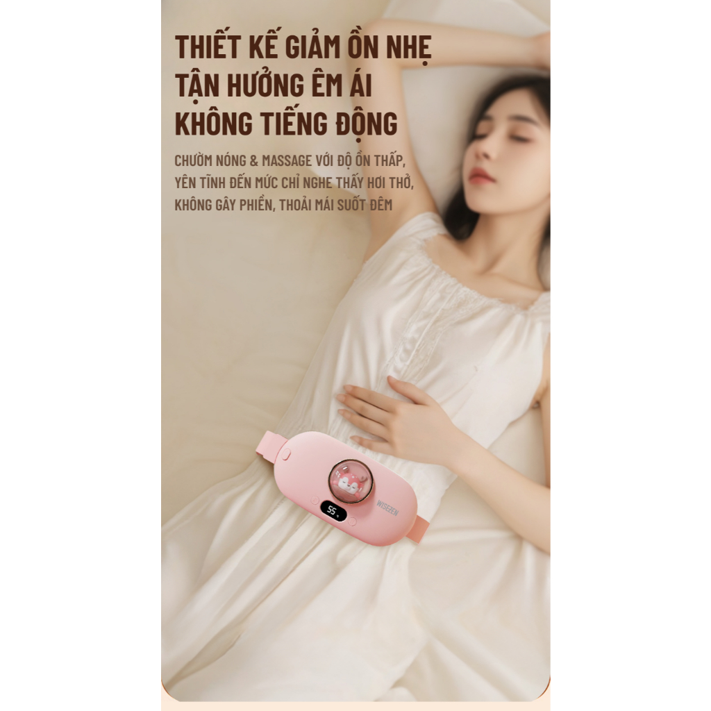 Máy Chườm Bụng Kinh Wisezen Massage Có Thể đeo Khi đi Làm... (6)
