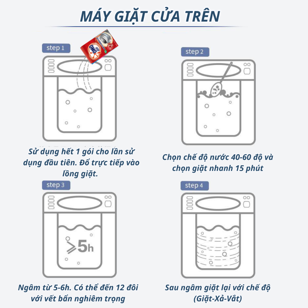 [ Hộp 3 Gói ] Bột Tẩy Vệ Sinh Lồng Máy Giặt (6)