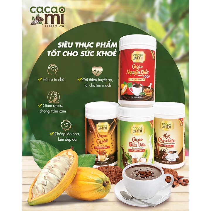 Bột cacao CacaoMi thơm ngon đậm ca cao nguyên chất mix 4 ... (6)