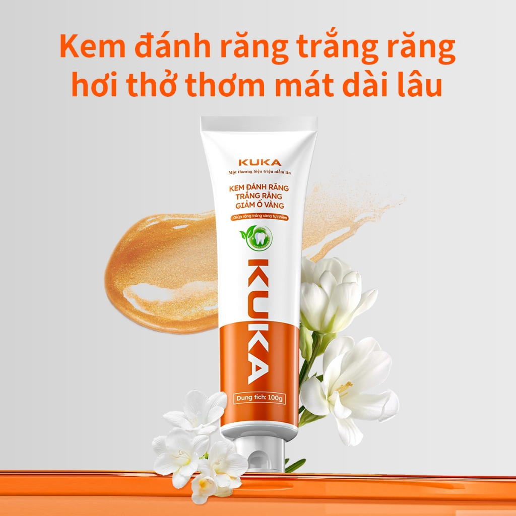 “KUKA” Kem Đánh Răng Trắng Răng Giảm Ố Vàng Hàm Răng Trắn... (6)