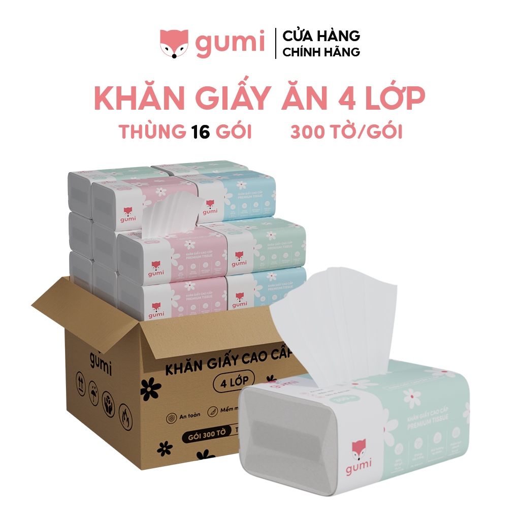 Thùng 30 gói giấy ăn cao cấp Gumi 3 lớp / 4 lớp mềm mịn (6)