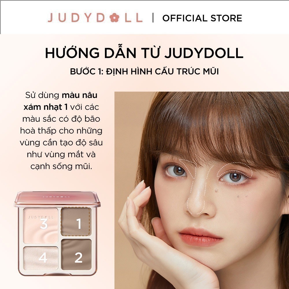 JUDYDOLL Phấn bắt sáng tạo kh�i 4 ô Highlight Contour Pal... (6)
