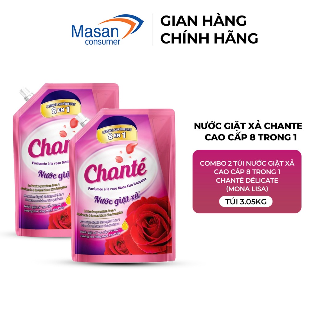 [LS] Combo 2 Túi Nư�c Giặt Xả Chanté Cao Cấp 8 Trong 1 (6)