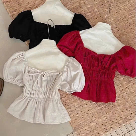 �o babydoll linen ki�u xinh tay ph�ng ti�u thư công chúa ... (6)