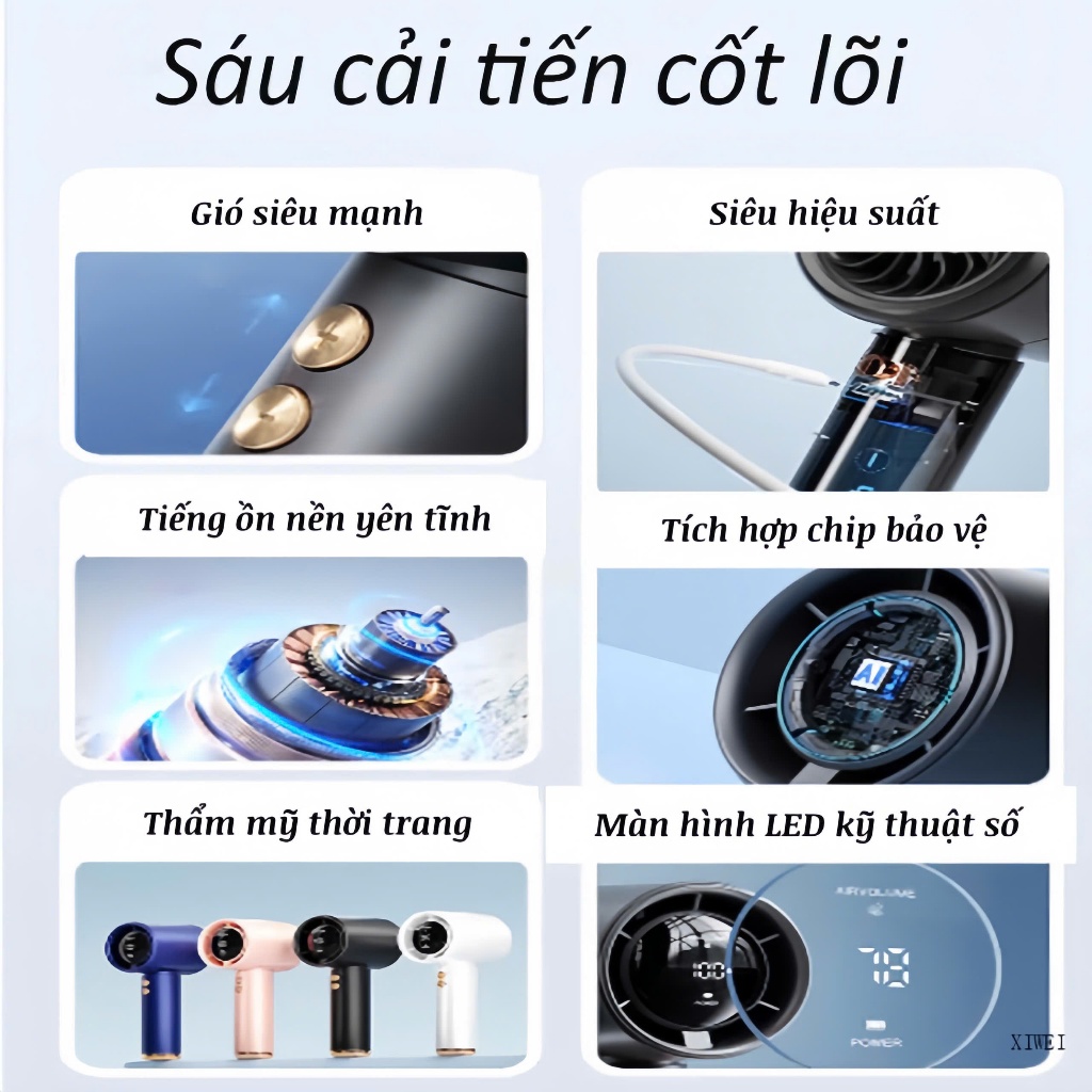 Quạt cầm tay 100 cấp độ gió (7)