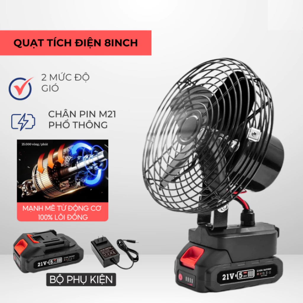 Quạt Tích Điện Pin Trâu Makita (7)