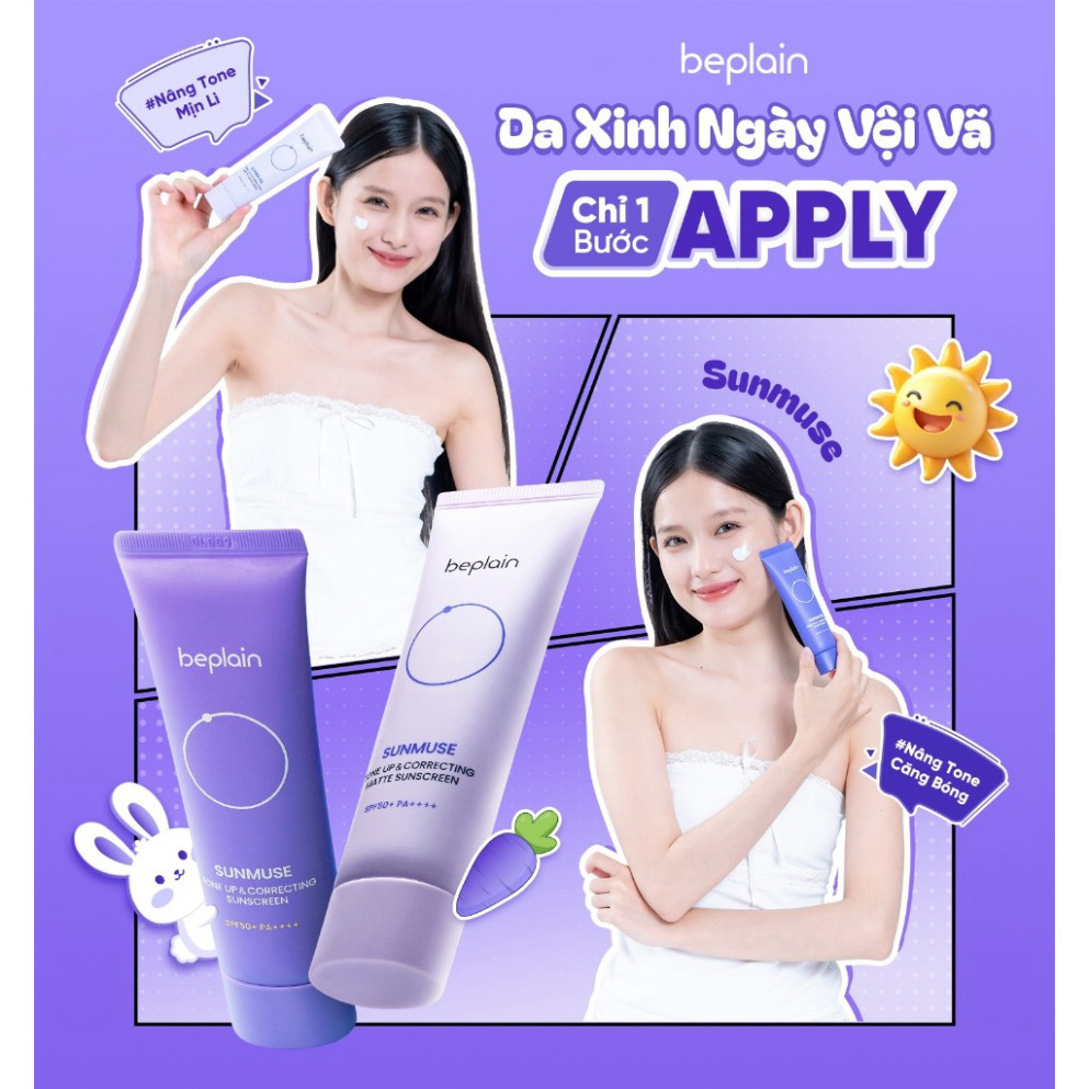 [MUA 1 TẶNG 1] Kem chống nắng Beplain Sunmuse lai Vật Lý ... (7)