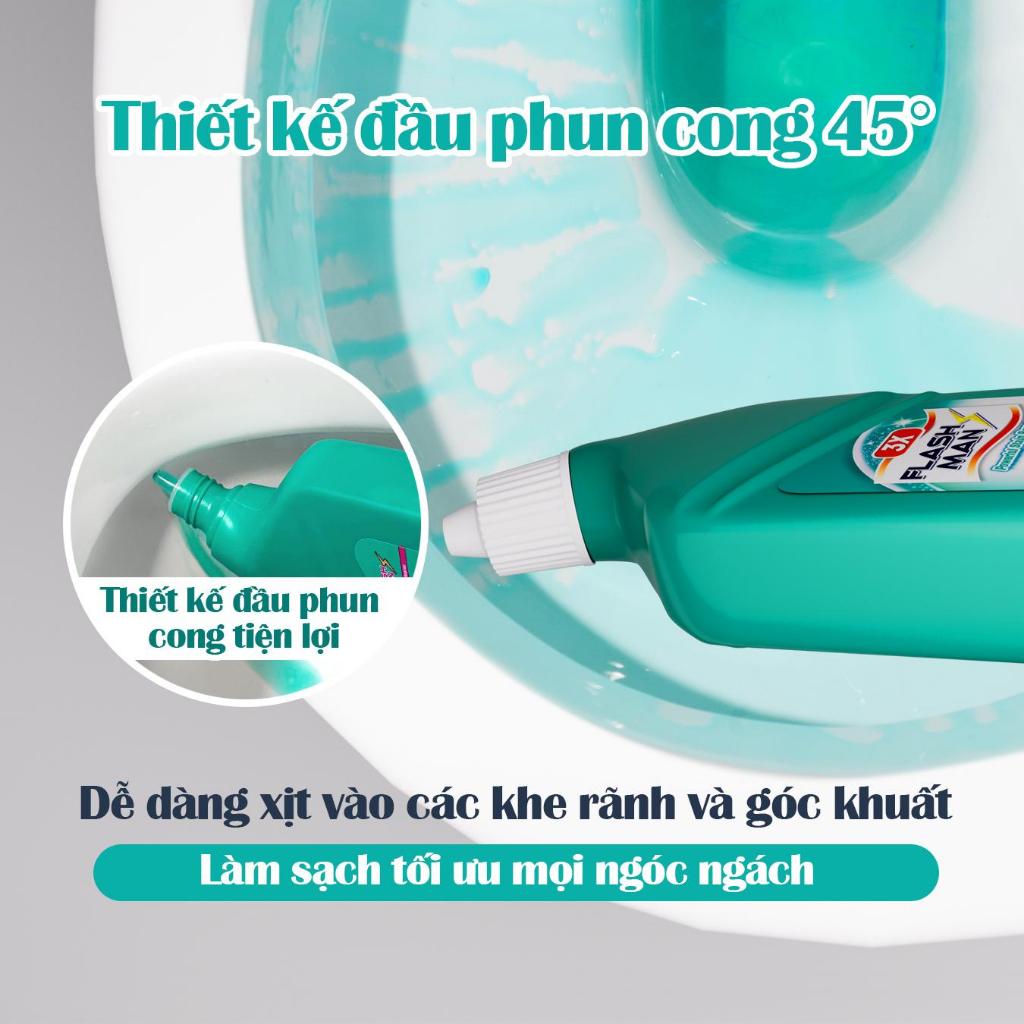 [COMBO 3 CHAI] Nước Tẩy Bồn Cầu Flashman 500g (7)
