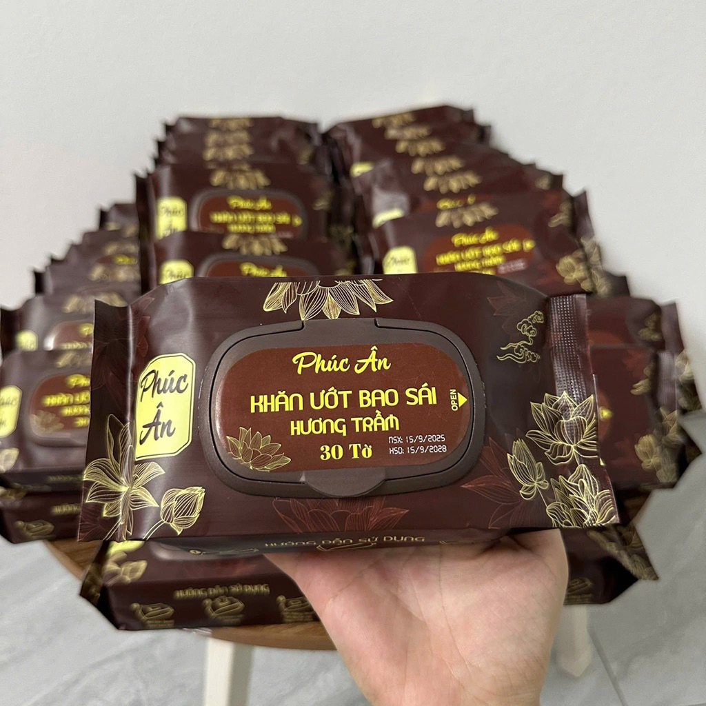 Gói 30 khăn ướt lau bàn thờ hương trầm (7)
