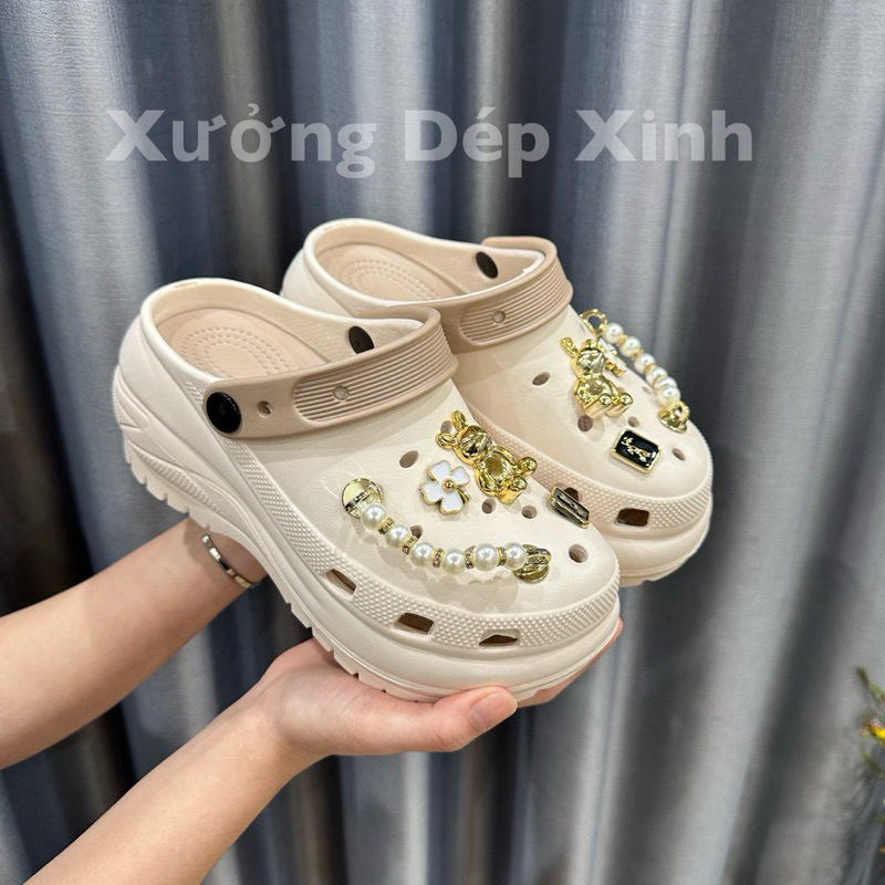 Dép sục nữ charm đá Ngẫu Nhiên đế 8cm bản mới (7)