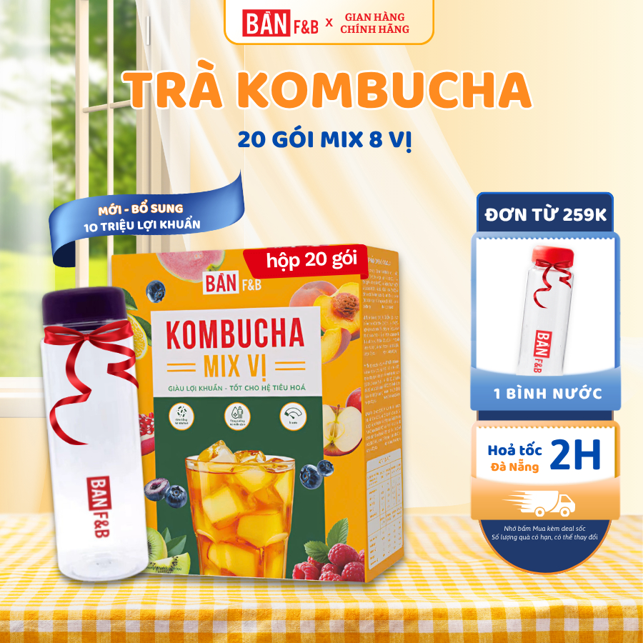 [TẶNG BÌNH] Combo Trà Kombucha Mix Vị Giàu Lợi Khuẩn (7)
