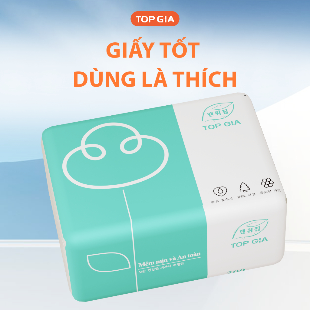 Thùng Giấy Ăn Rút 3 Màu Cao Cấp TOP GIA 4 Lớp 300 Tờ (7)