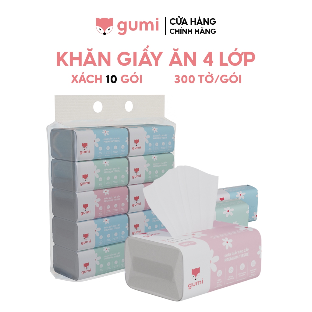 Thùng 30 gói giấy ăn cao cấp Gumi 3 lớp / 4 lớp mềm mịn (7)